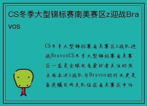CS冬季大型锦标赛南美赛区z迎战Bravos